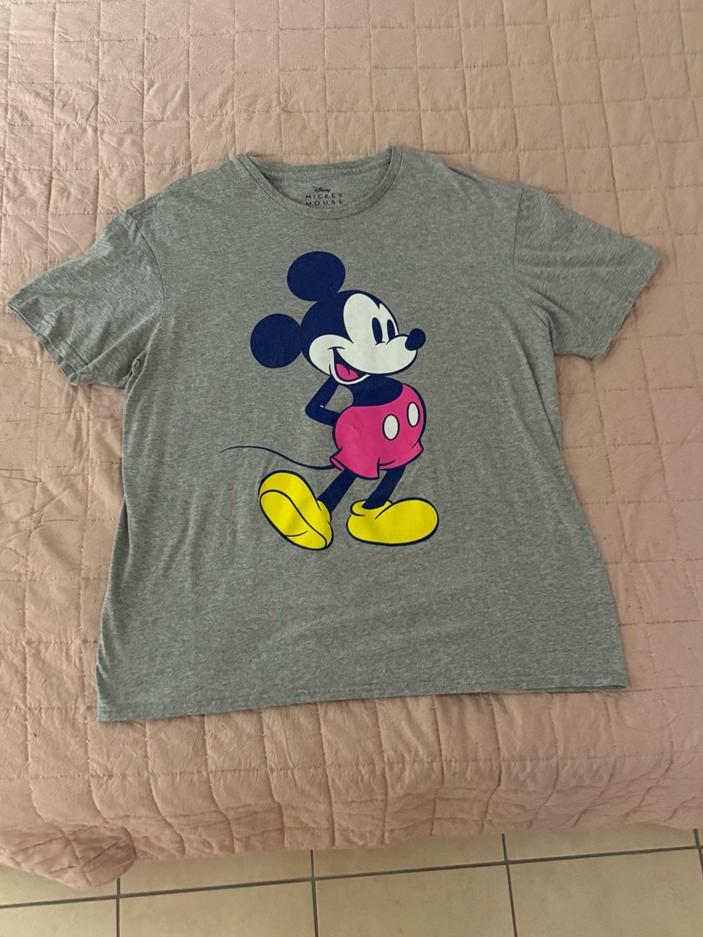 Disney Gray Tee with Classic Mickey Mouse